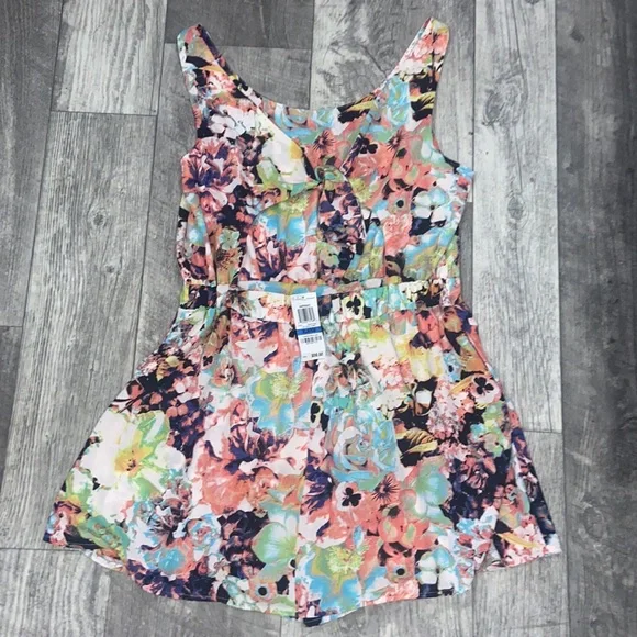 HOT CORAL COMBO Nantucket Skort Romper NWT Macy’s - Picture 2 of 7